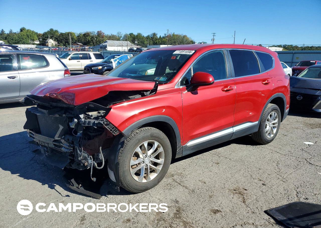 2019 Hyundai Santa Fe Se, daño Frontal, Copart lote 71891696