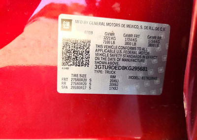 2019 Gmc Sierra K1500 Slt, uszkodzenie: Dach, Copart lot 73787396, zdjęcie 13 z 13