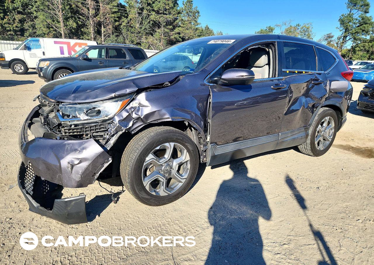 2019 Honda Cr-v Exl, Front End damage, Copart lot 74079046