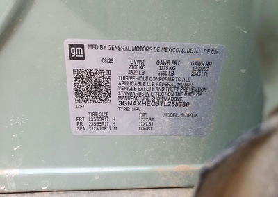 2026 Chevrolet Equinox Lt, uszkodzenie: Grad, Copart lot 73663806, zdjęcie 14 z 14